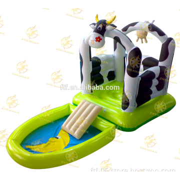 milk cow shape children inflatable bouncer for outdoor trampoline for kids